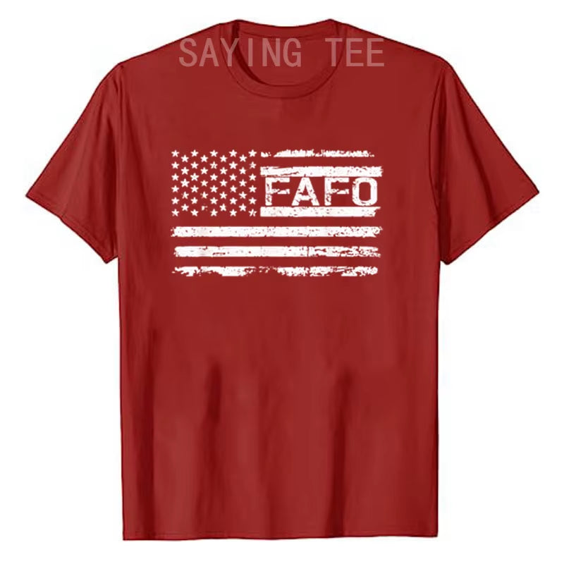 FAFO USA Flag T-Shirt Men'S Fashion Husband Daddy Novelty Gift Funny around and Find Out FAFO  Tops Streetwear Clothes