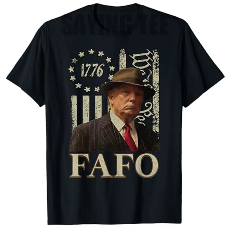 Trump Fafo T-Shirt , Men'S Fashion Funny 1776 American Flag Graphic Outfit Short Sleeve Blouses Novelty Gift 4Th of July Clothes