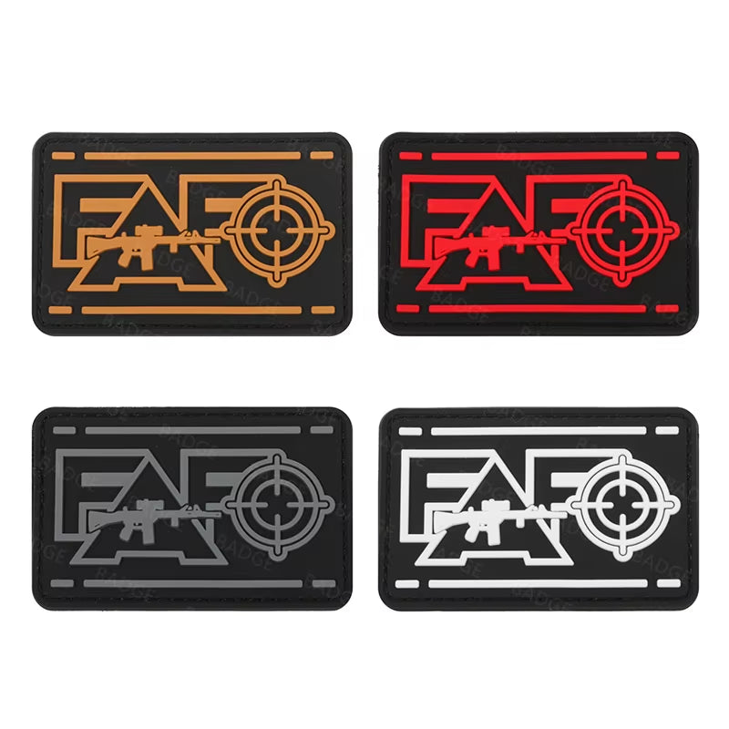 FAFO PVC Rubber Patches around and Find Out Luminous Glow in Dark Tactical Patch with Hook Funny  for Vest Backpacks Dog