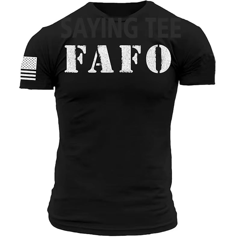 FAFO USA Flag T-Shirt Men'S Fashion Husband Daddy Novelty Gift Funny around and Find Out FAFO  Tops Streetwear Clothes