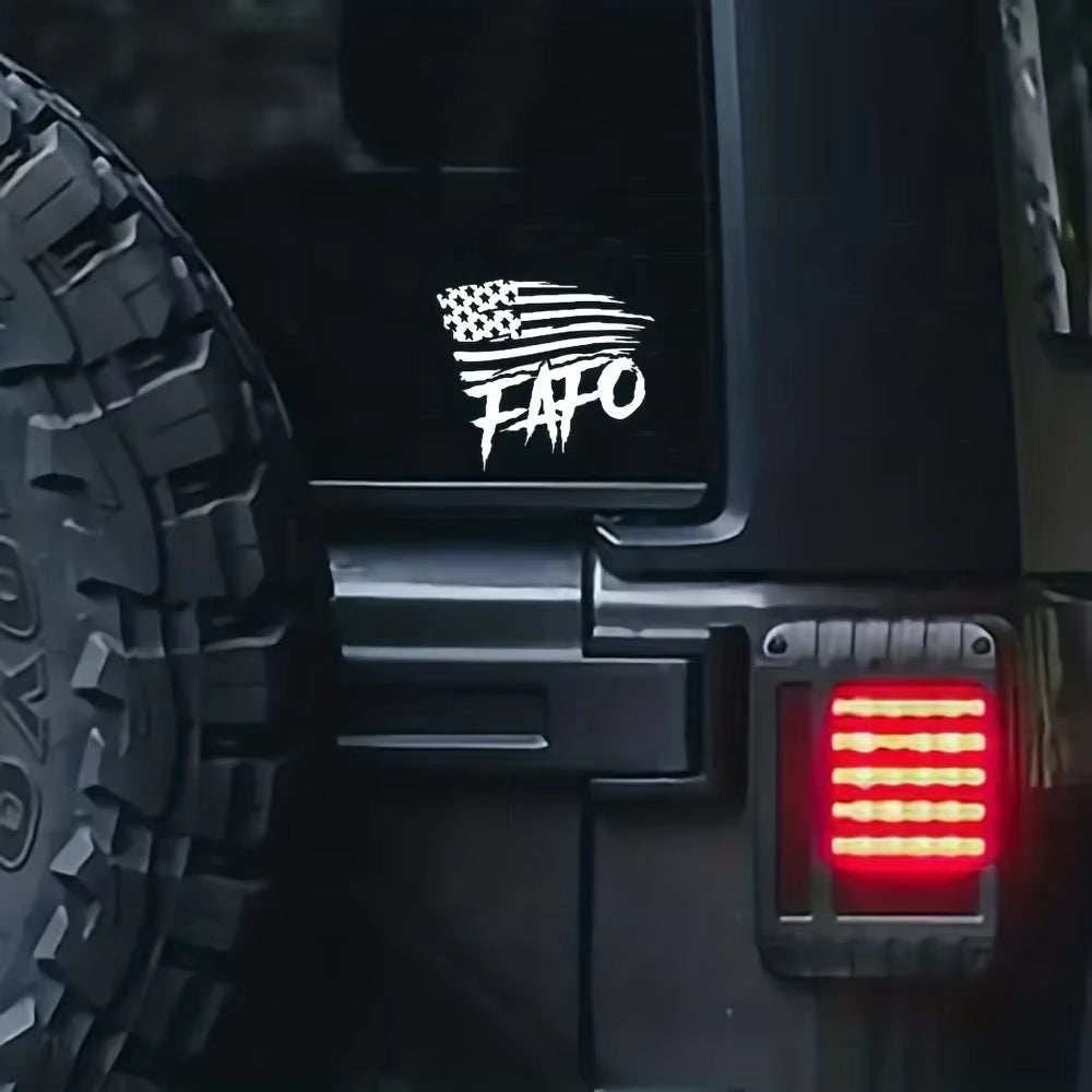 FAFO Flag Car Stickers for Auto Truck SUV Vehicle Window Motorcycle Fender Scooter Fuel Tank Decoration Waterproof Vinyl Decals