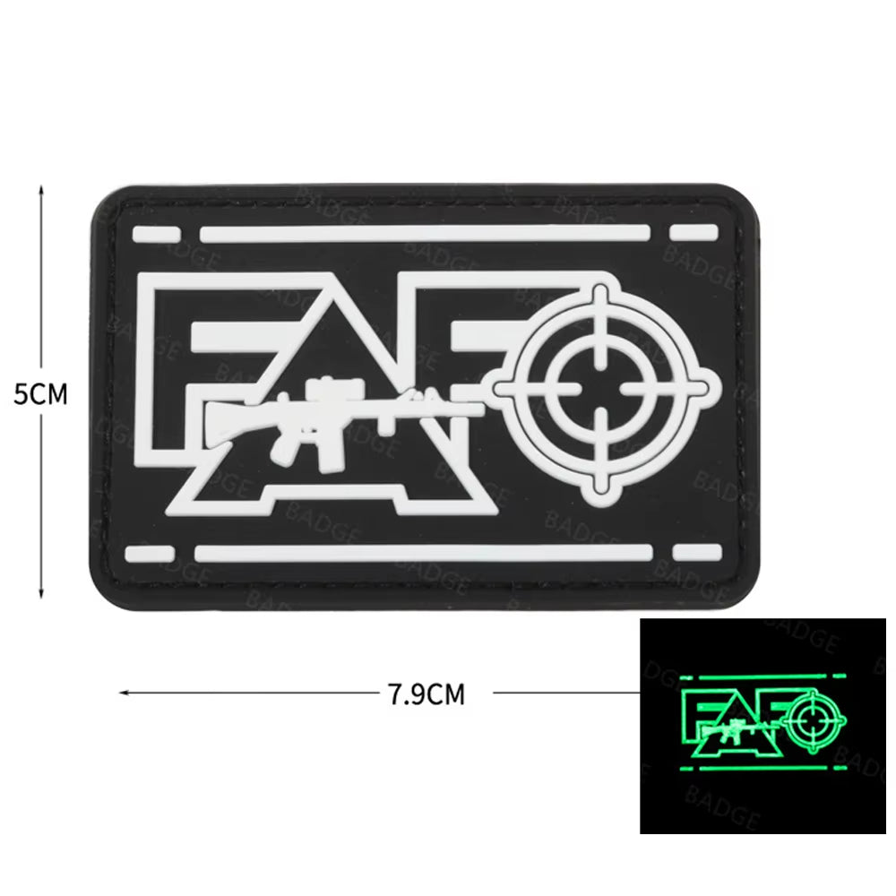 FAFO PVC Rubber Patches around and Find Out Luminous Glow in Dark Tactical Patch with Hook Funny  for Vest Backpacks Dog