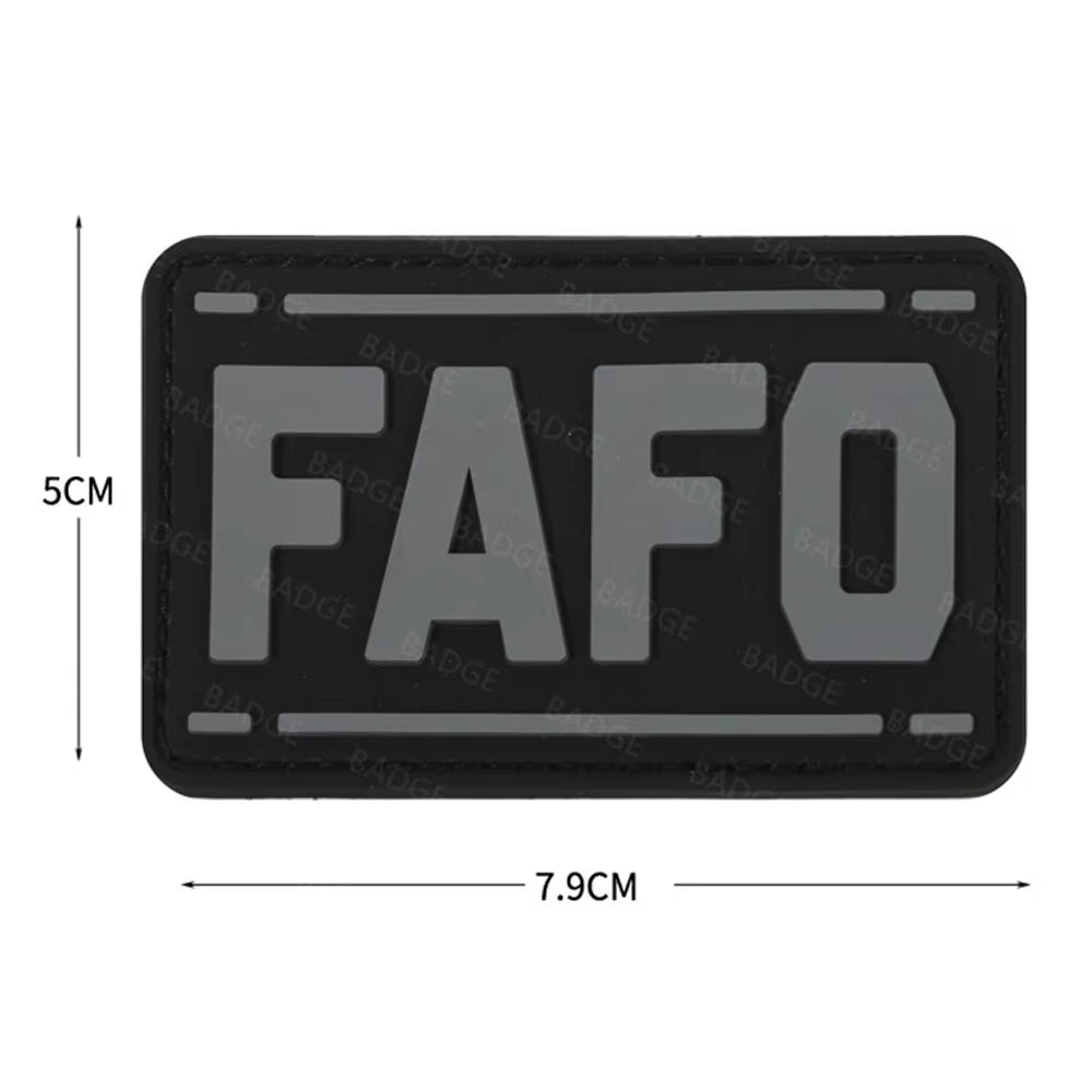 FAFO PVC Rubber Patches around and Find Out Luminous Glow in Dark Tactical Patch with Hook Funny  for Vest Backpacks Dog