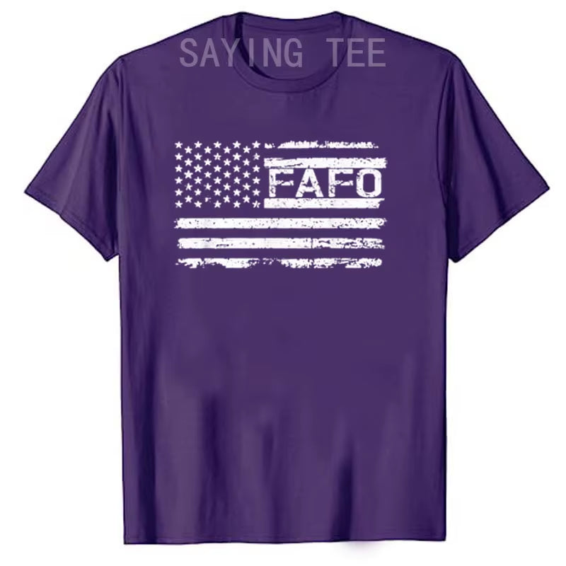 FAFO USA Flag T-Shirt Men'S Fashion Husband Daddy Novelty Gift Funny around and Find Out FAFO  Tops Streetwear Clothes