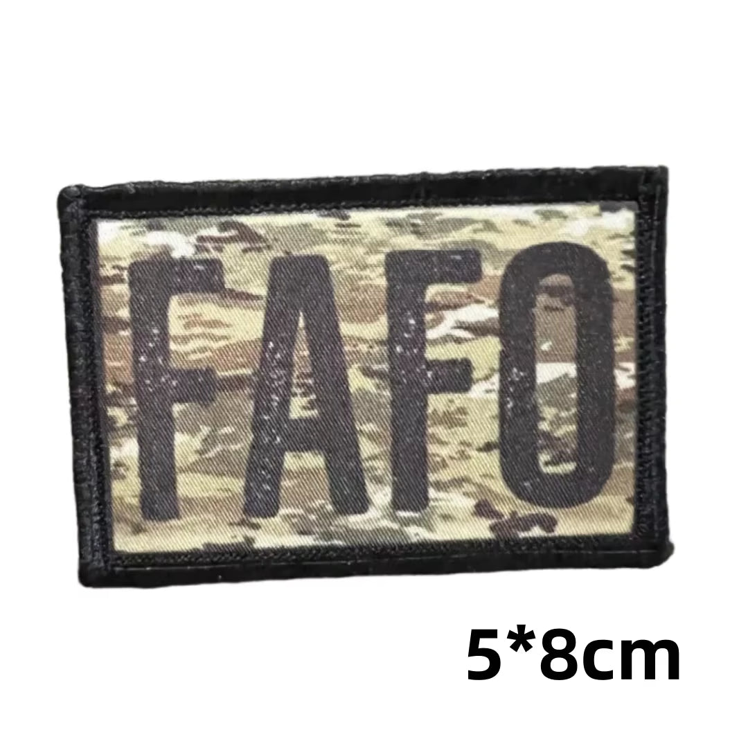 Multicam FAFO F_Ck Morale Tactical Patches Funny Printed Hook&Loop Patch Military Army Flag USA Badge on Backpack Stickers