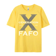 Generation X Funny FAFO 60S 70S Gen Xers Sarcastic Gen X Blue and White Graphic T Shirts High Quality Men'S T-Shirt