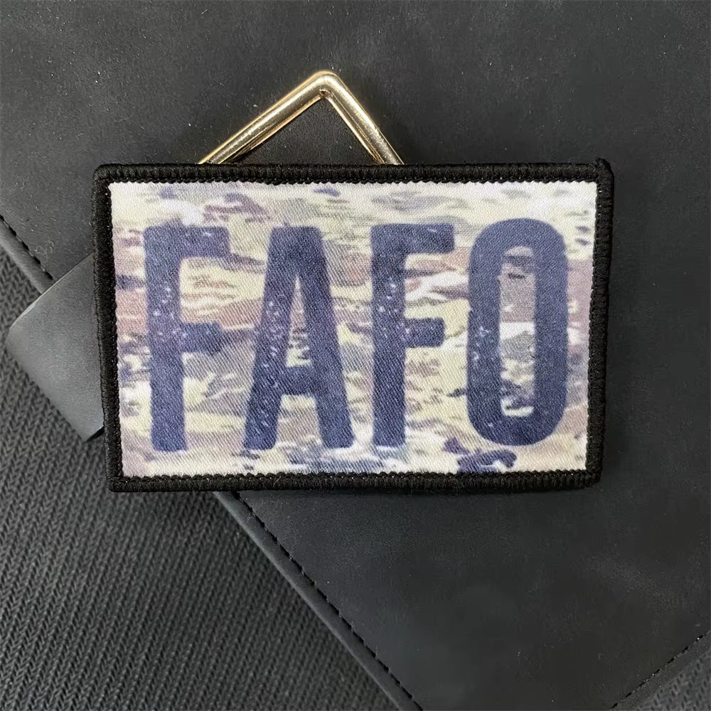 Multicam FAFO F-Ck around and Find Out Morale Badge Patch Printing Hook and Loop Military Tactical Army Backpack Helmet Sticker