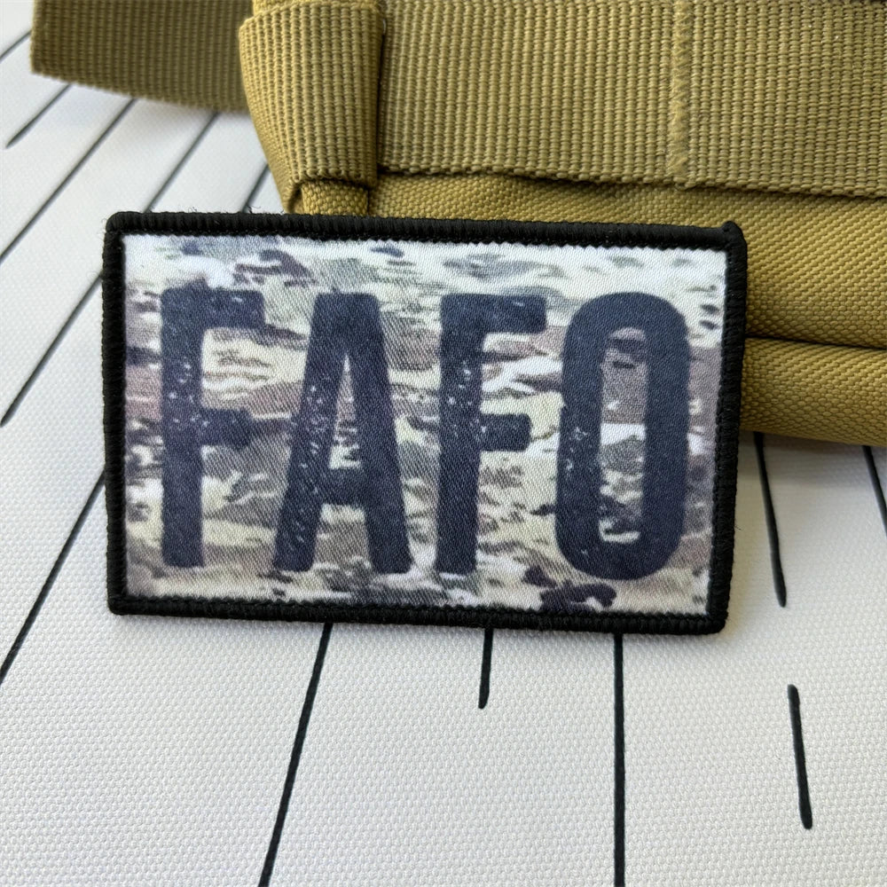 Multicam FAFO F_Ck Morale Tactical Patches Funny Printed Hook&Loop Patch Military Army Flag USA Badge on Backpack Stickers