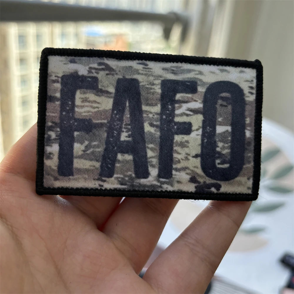 Multicam FAFO F_Ck Morale Tactical Patches Funny Printed Hook&Loop Patch Military Army Flag USA Badge on Backpack Stickers