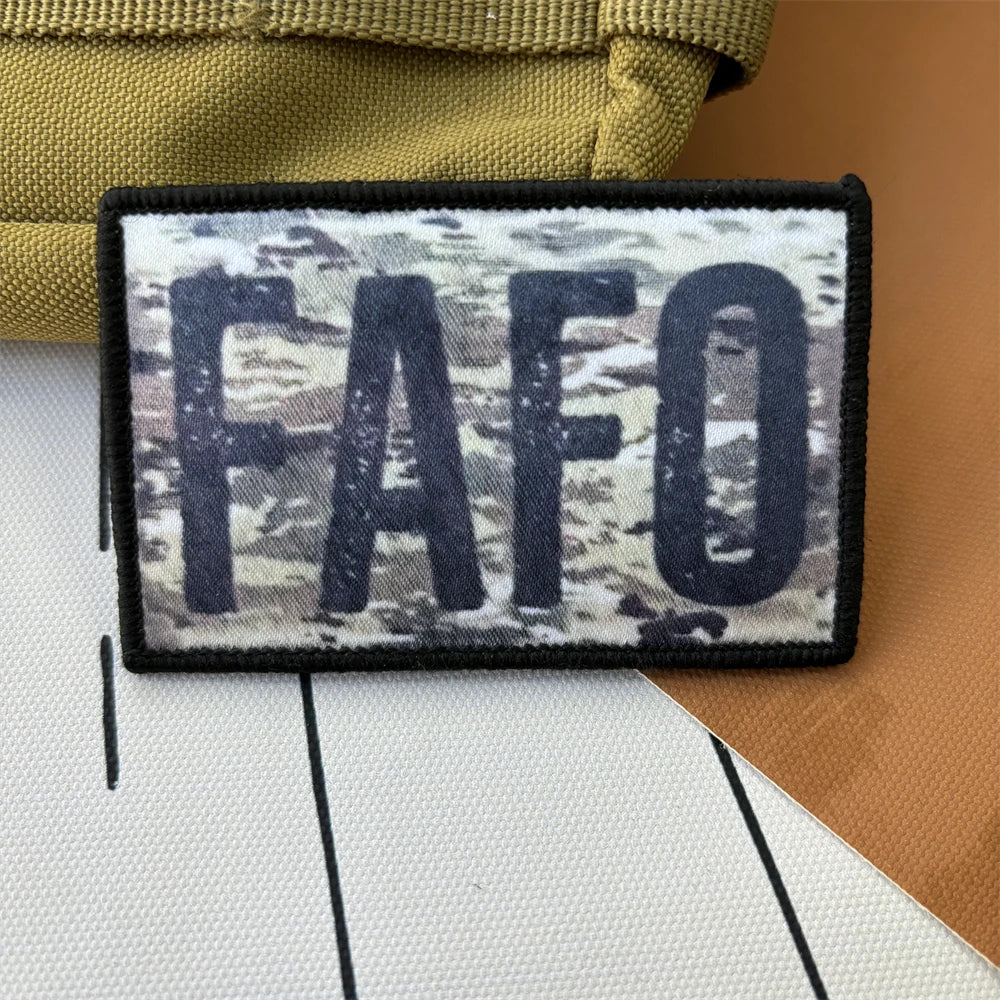 Multicam FAFO F_Ck Morale Tactical Patches Funny Printed Hook&Loop Patch Military Army Flag USA Badge on Backpack Stickers