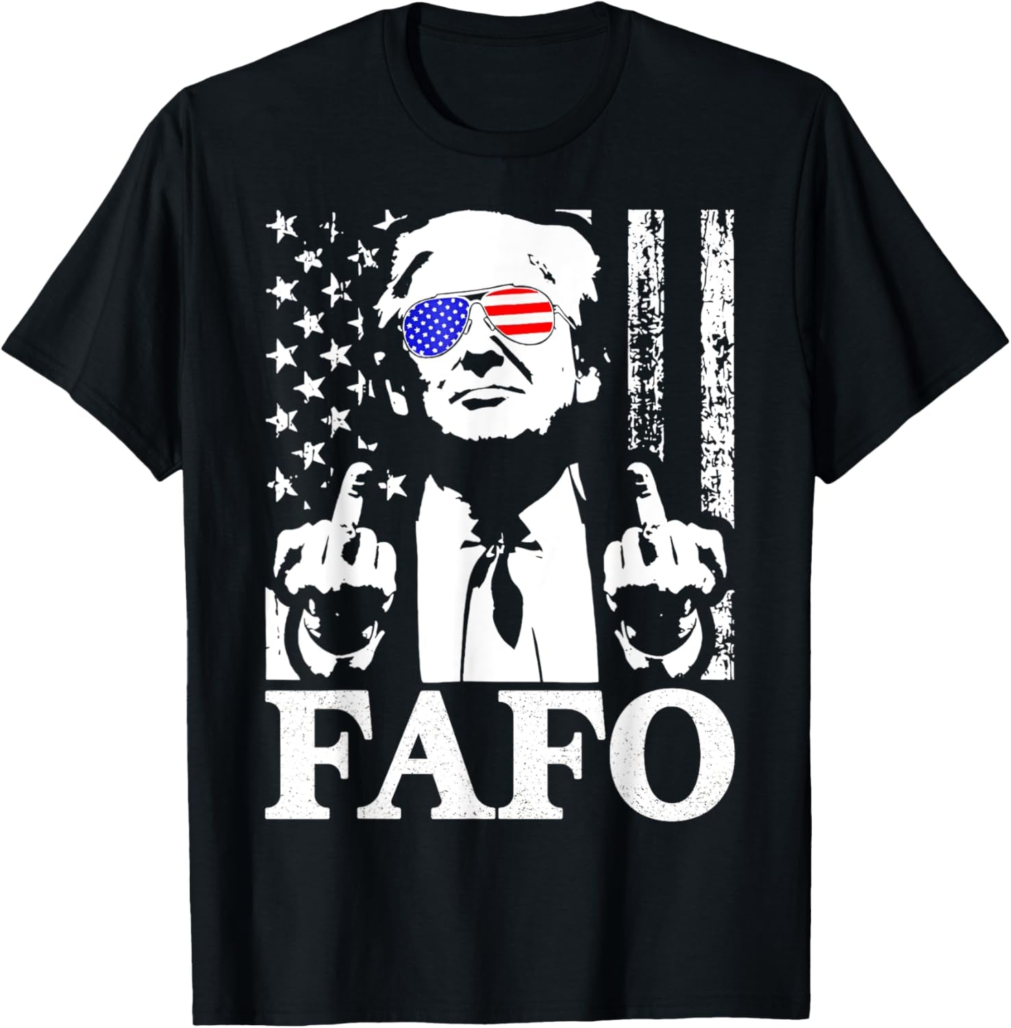 Vintage Trump FAFO F around Find Out US Flag T-Shirt