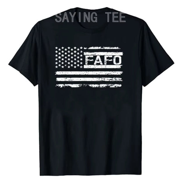 FAFO USA Flag T-Shirt Men'S Fashion Husband Daddy Novelty Gift Funny around and Find Out FAFO  Tops Streetwear Clothes