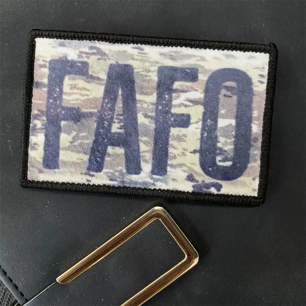 Multicam FAFO F-Ck around and Find Out Morale Badge Patch Printing Hook and Loop Military Tactical Army Backpack Helmet Sticker