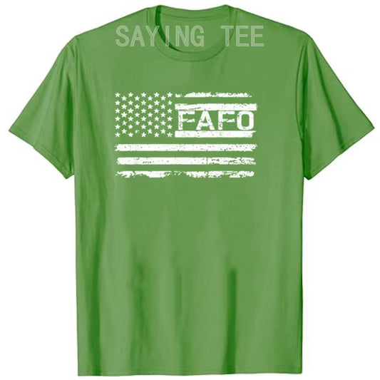 FAFO USA Flag T-Shirt Men'S Fashion Husband Daddy Novelty Gift Funny around and Find Out FAFO  Tops Streetwear Clothes